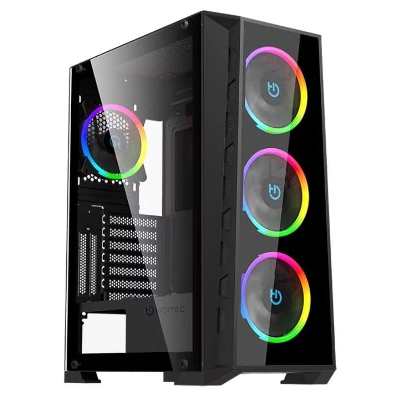 Hiditec mh12 e - atx argb cristal templado negro
