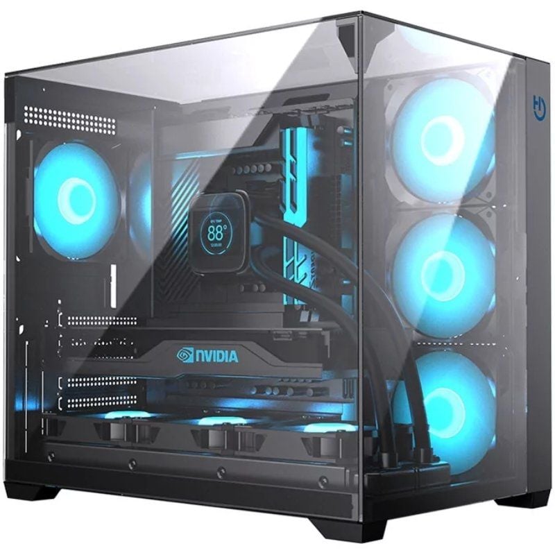 Hiditec atx sky cristal templado negro