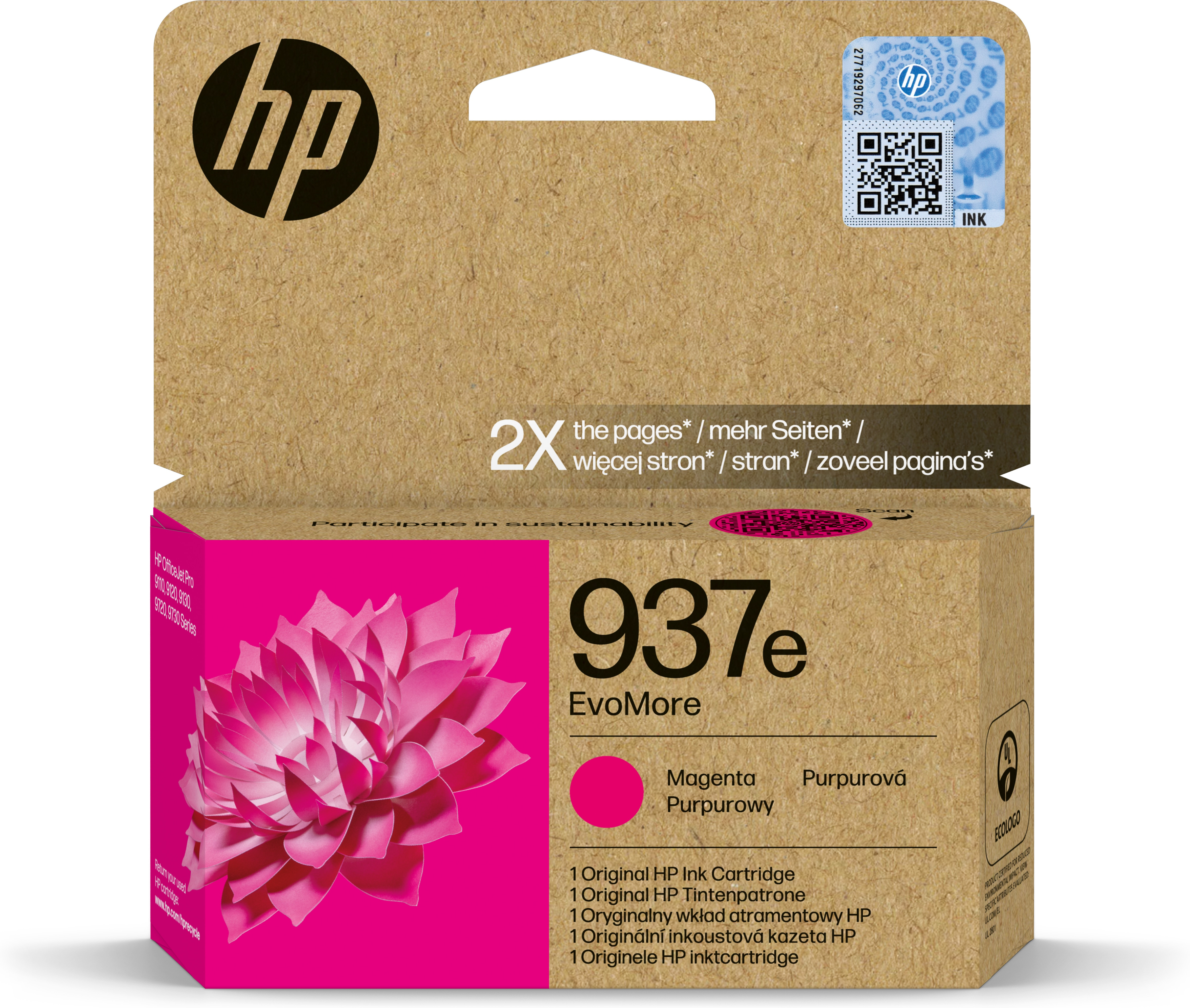Hp 937e magenta officejet pro 9110b - 9120