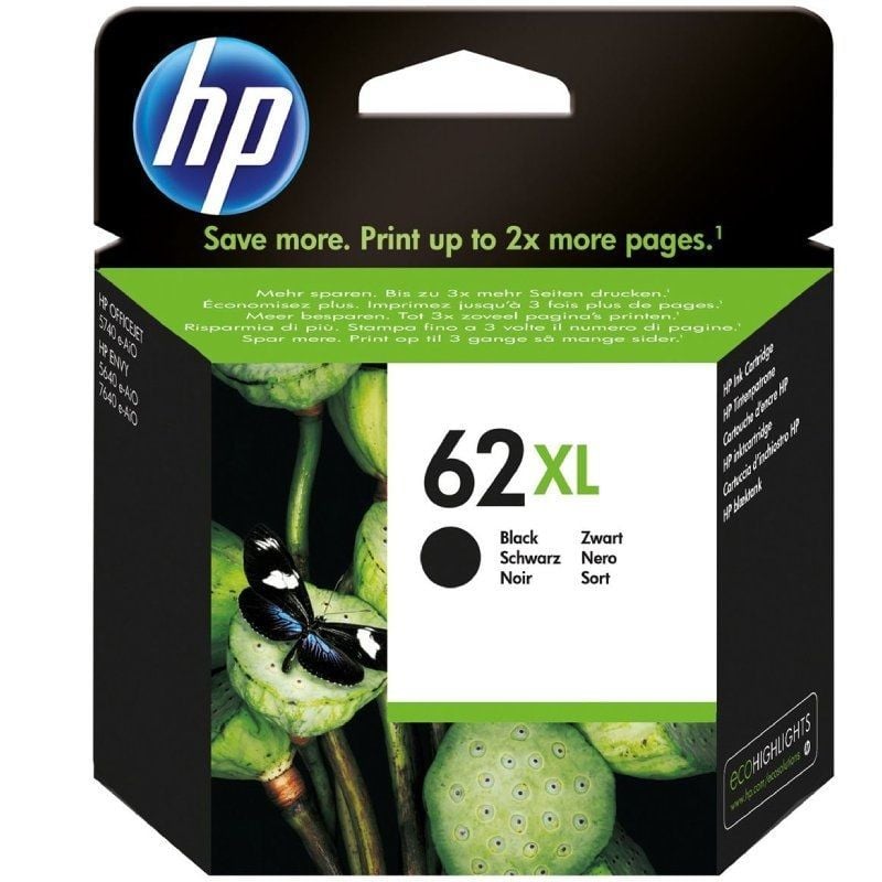 HP Cartucho 62XL Negro