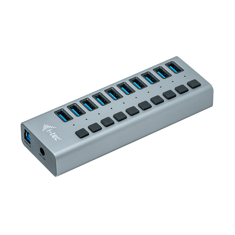 I - tec usb 3.0 de carga con 10 puertos usb 3.0 y adaptador de alimentacion 48w