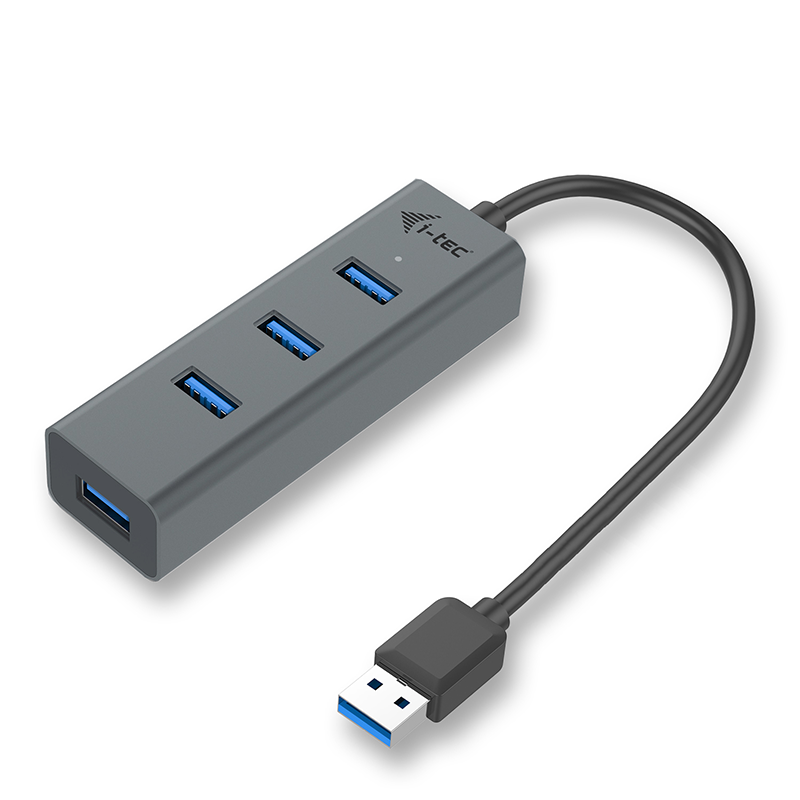 I - tec usb 3.0 con 4 puertos usb 3.0 con cable integrado 28cm