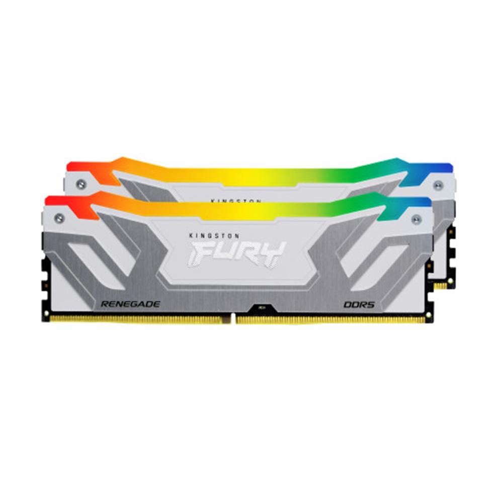 Kingston 48GB 8400MT S DDR5 CL40 CUDIMM (KIT OF 2) FURY RENEGADE RGB WHITE XMP - KF584CU40RWAK2-48