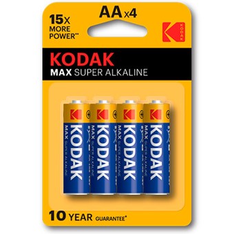 Kodak alcalina max aa lr6 1.5v - blister blister 4 pilas