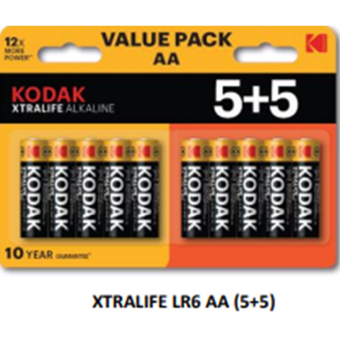 Kodak alcalina xtralife aa lr6 - blister 5+5
