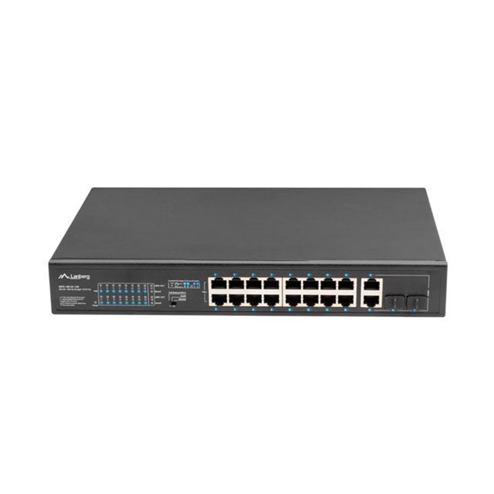 Lanberg 18 puertos 100mb 16xpoe+ - 2x gbit ether 150w rack 10 pulgadas - 19 pulgadas