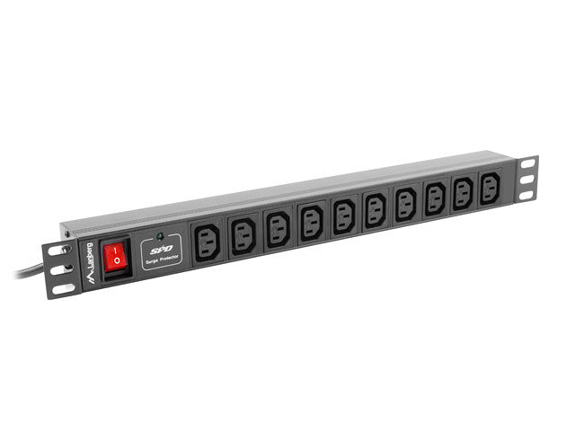 Lanberg 1u 10a rack 19 10x socket negro 2m
