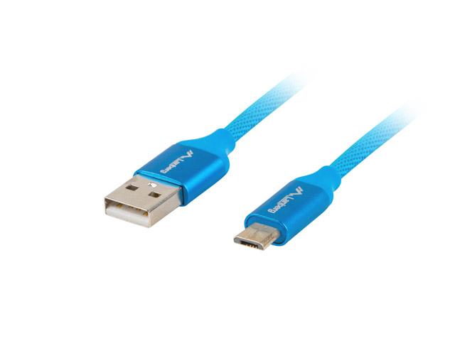 Lanberg 2.0 macho - micro usb macho quick charge 3.0 1m azul