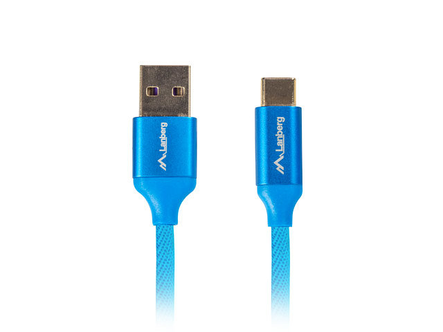 Lanberg 2.0 macho - usb tipo c macho quick charge 3.0 0.5m azul