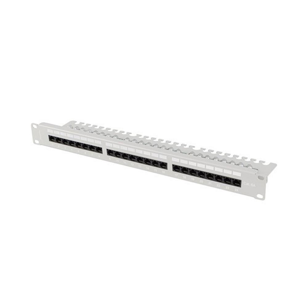 Lanberg 24 puertos 1u 19 pulgadas cat.6a utp con organizador cables gris