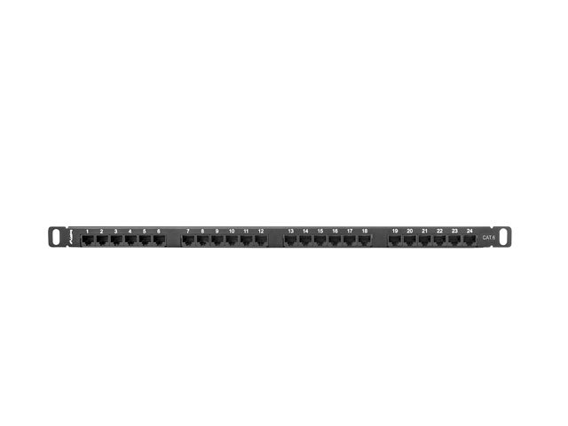 Lanberg cat.6 utp 24 puertos 0.5u rack 19 negro