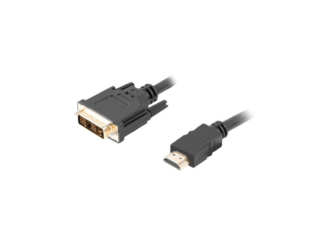 Lanberg macho - dvi - d 18+1 macho single link 0.5m negro