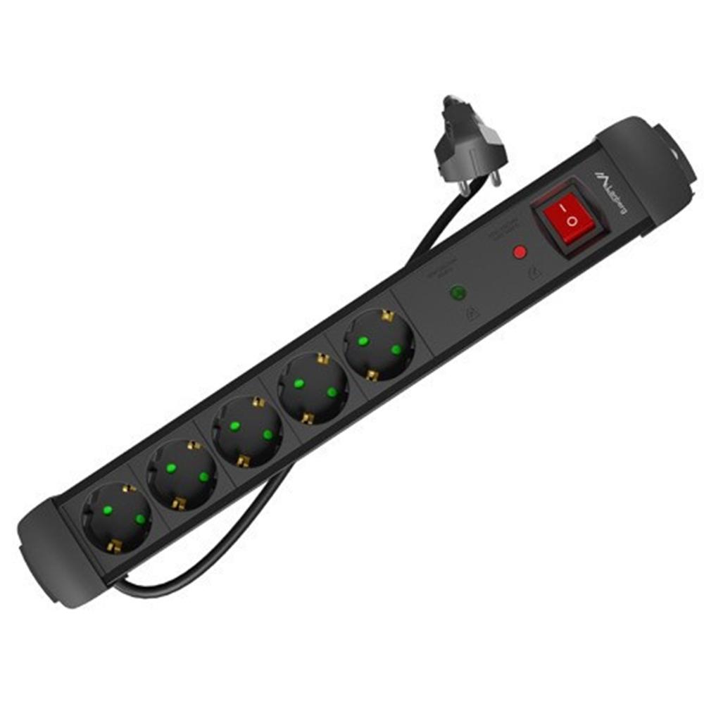 Lanberg sp1 5 tomas schuko proteccion hasta 2500w negra 5m