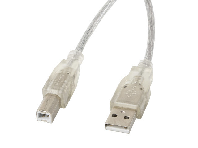 Lanberg usb - a macho a usb - b macho ferrita 5m transparente
