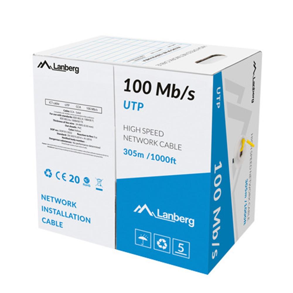 Lanberg utp 305m rj45 solid cca awg24 amarillo