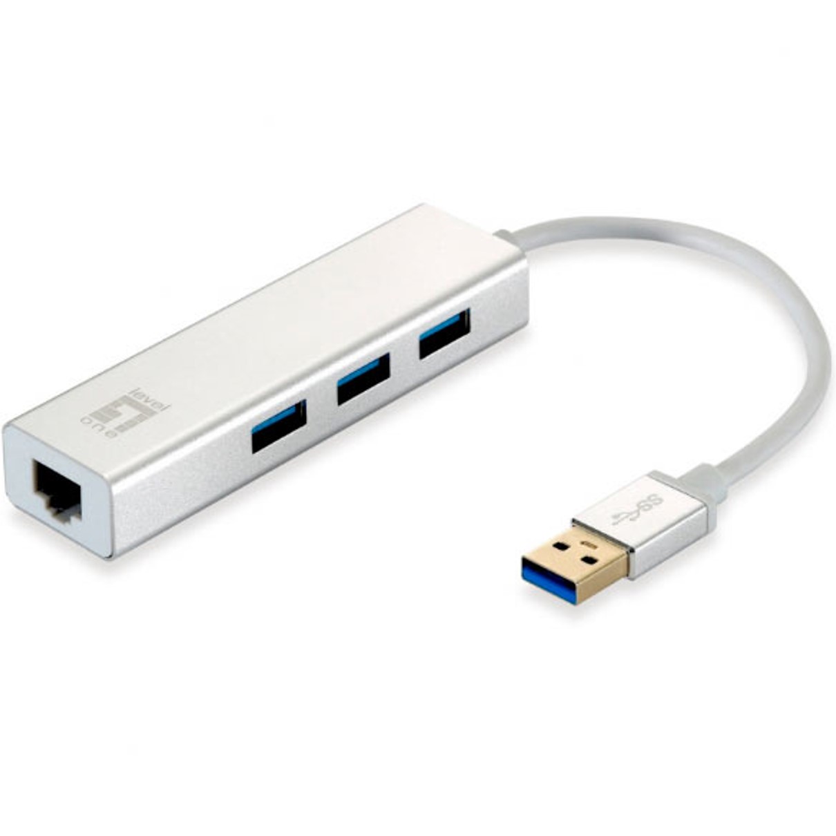 Level one a gigabit ethernet rj45 + hub 3.0 3 puertos