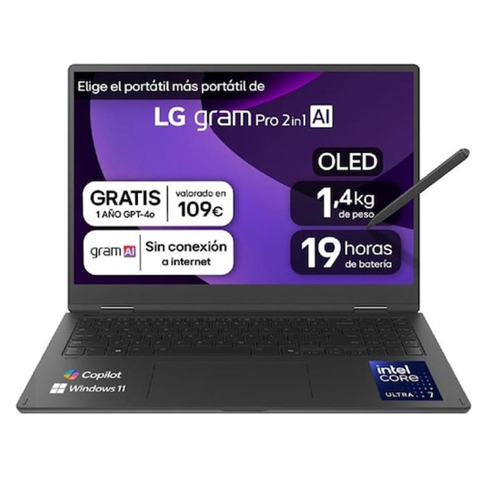 Lg gram pro 16t90tp - k u7 - 255h - 32gb - ssd 1tb - 16 pulgadas - w11h