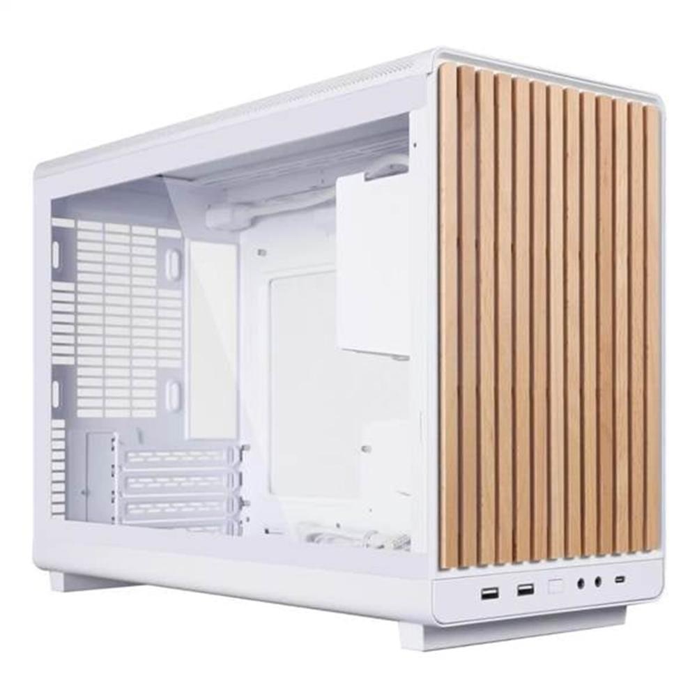 Lian li a3 matx cristal templado madera blanca