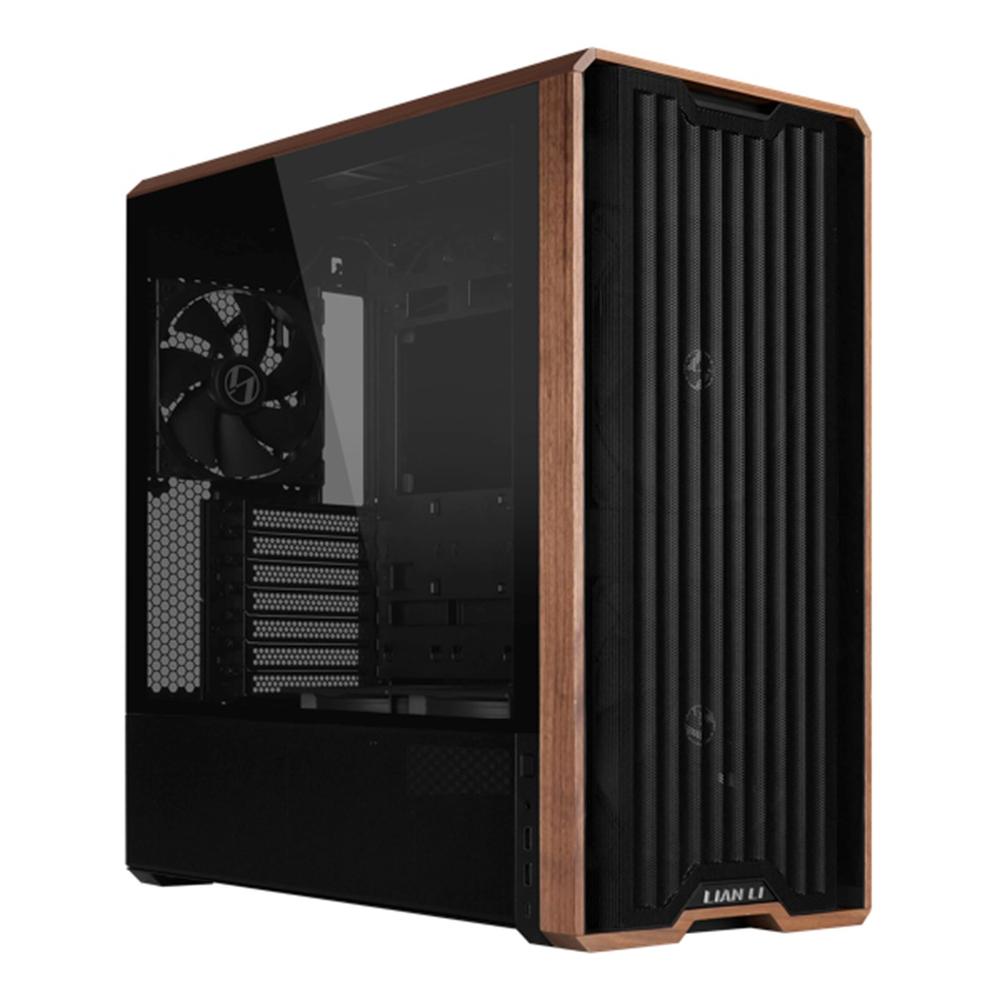 Lian li lancool 217 atx cristal templado madera negra