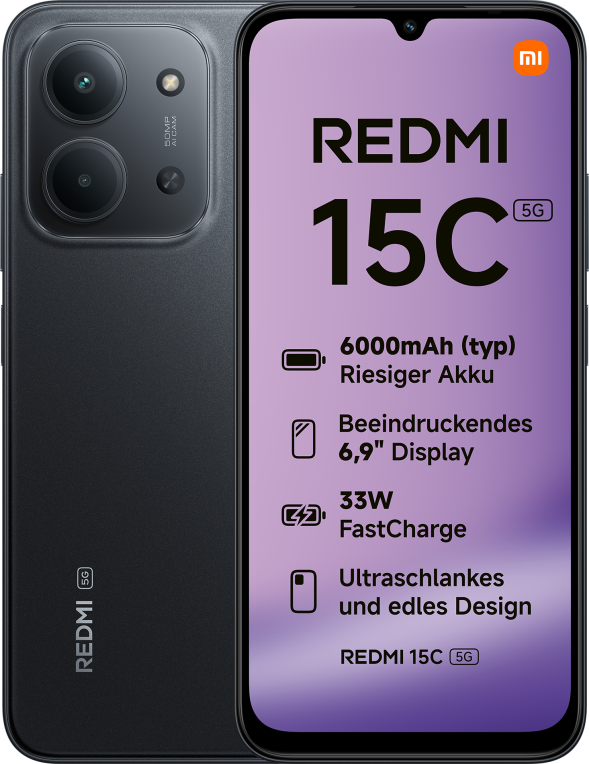 Smartphone Xiaomi Redmi 15C 4 GB 128 GB 6.9 5G Negro