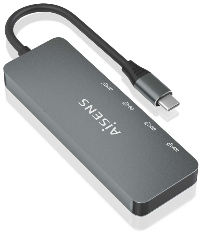 Hub USB Tipo-C Aisens A109-0695 4xUSB Tipo-C Gris