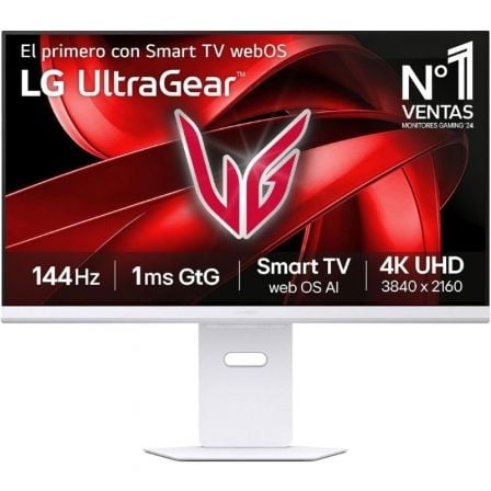Smart Monitor Gaming LG UltraGear 32G810SA-W 32 4K Multimedia 1ms 144Hz IPS Regulable en altura Smart TV Blanco