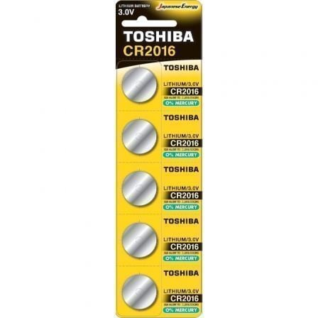 Pack de 5 Pilas de Botón Toshiba CR2016 3V