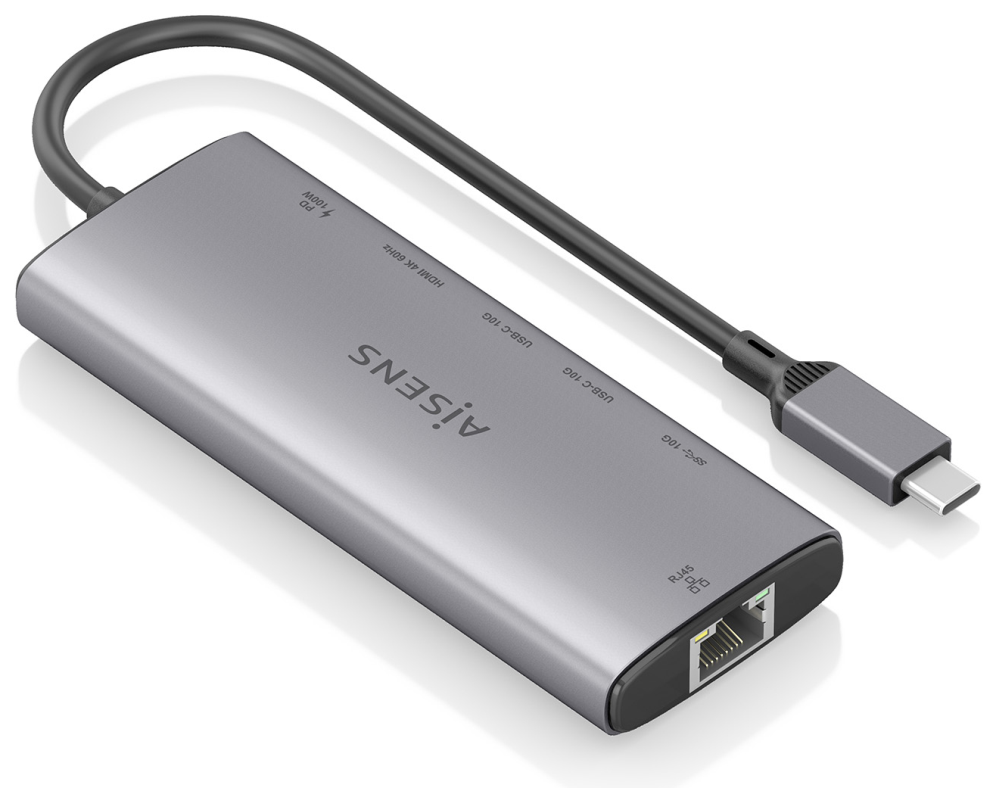 Docking USB Tipo-C Aisens ASUC-6P030-GR 1xHDMI 4K 1xUSB 2xUSB Tipo-C 1xRJ45 1xUSB Tipo-C PD Gris