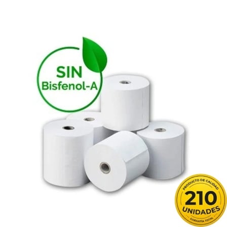 Caja de Rollos Papel Térmico Genérico 57x35 210U BPA 57 x 35mm 210 unidades