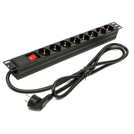 Regleta con Interruptor Phasak BNS 1518 8 Tomas de Corriente Cable 1.5m Negro