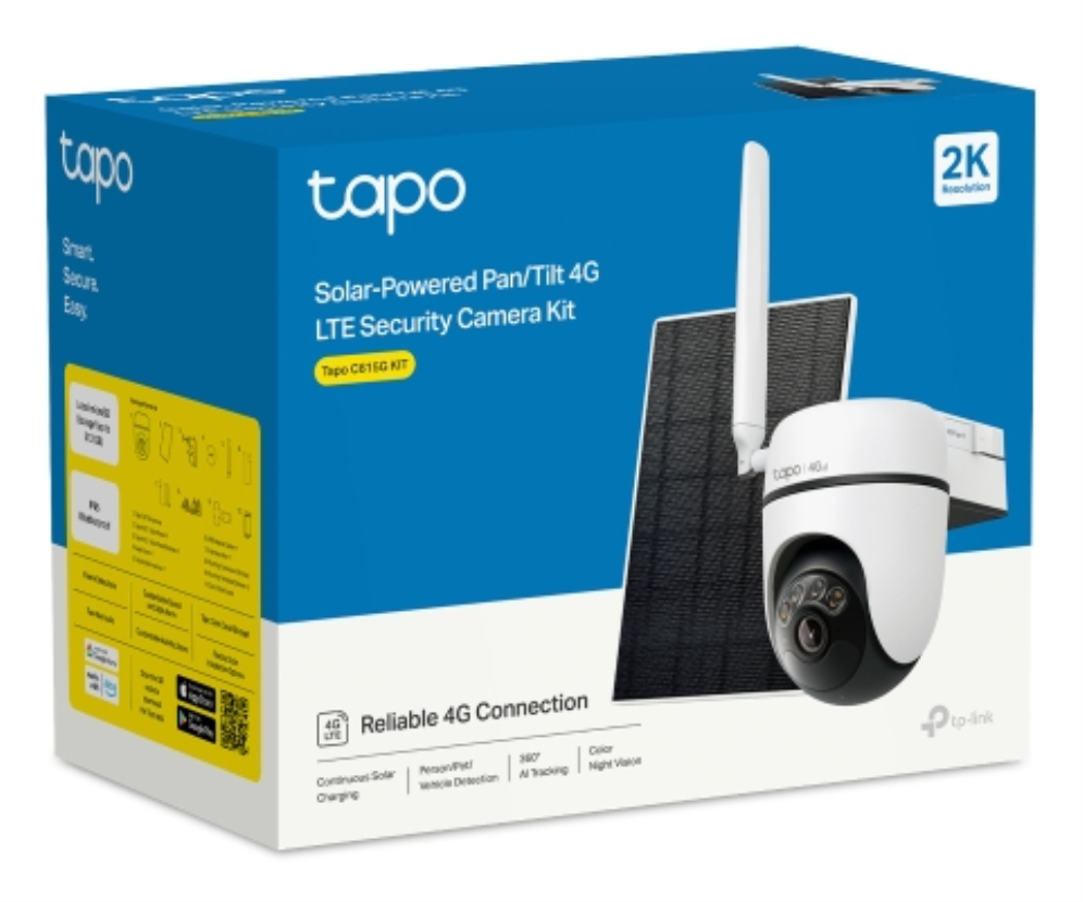 Cámara de Videovigilancia TP-Link Tapo C615G KIT Visión Nocturna Control desde APP Incluye Panel Solar