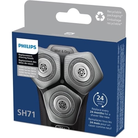 Cabezal de Reemplazo para Afeitadora Eléctrica Philips SH71 Pack 3