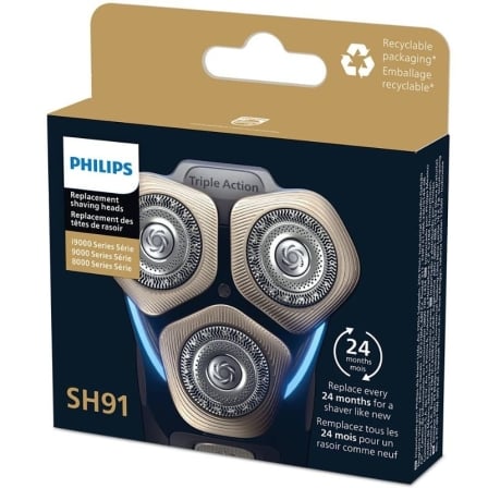 Cabezal de Reemplazo para Afeitadora Eléctrica Philips SH91 Pack 3