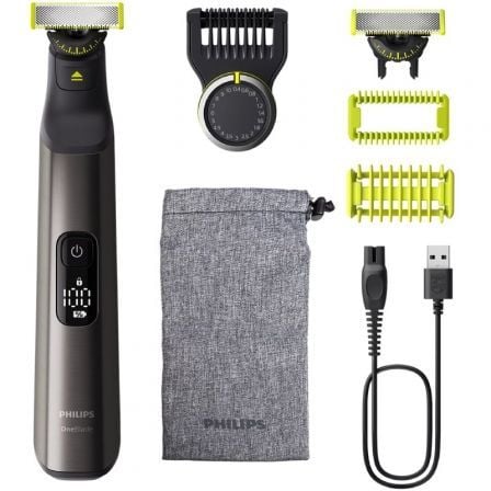 Cortabarbas + Recortadora Philips Oneblade Pro 360 QP6552 15 con Batería 5 Accesorios