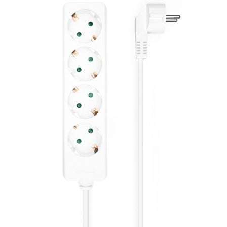 Regleta Aisens A154-0533 4 Tomas de Corriente Cable 1.4m Blanco
