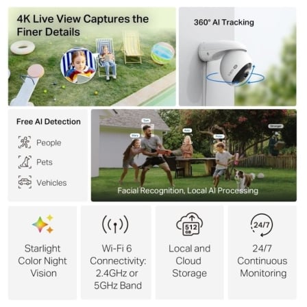 Cámara de Videovigilancia TP-Link Tapo C560WS Visión Nocturna Control desde APP