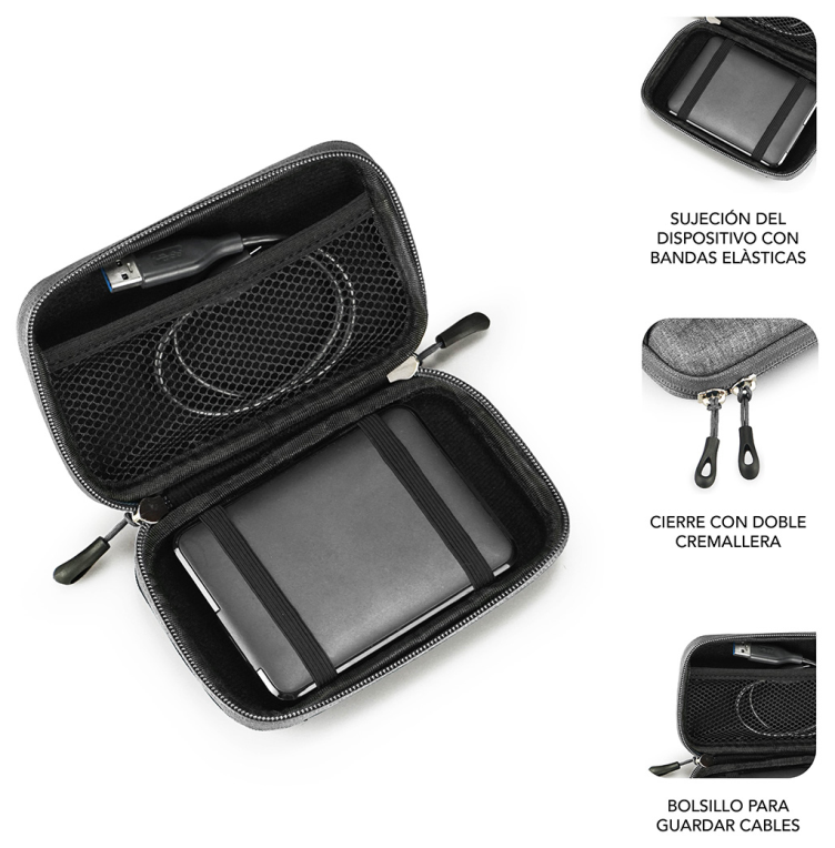 Funda para Disco Externo de 2.5 Subblim HDD Business Gris