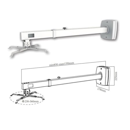Soporte de Pared para Proyector Approx appSV03P Extensible hasta 10kg