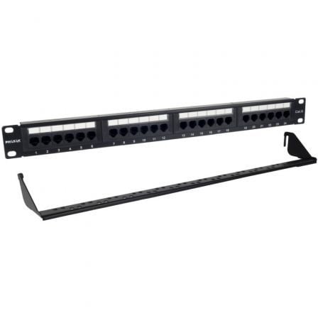 Patch Panel Phasak PU 2424 24 Puertos Cat.6 Altura 1U Gestión de Cables