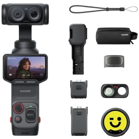 Cámara Digital Deportiva Insta360 Luna Ultra Pack Creador 8K Ángulo de visión 360º Negra