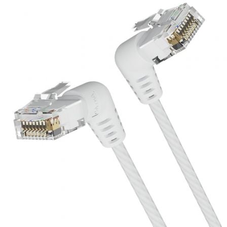 Cable de Red RJ45 UTP Vention IBOWD Cat.6A 50cm Cabeza Rotatoria 360º Blanco