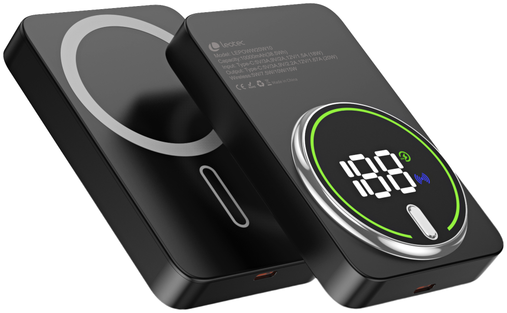 Powerbank 10000mAh Leotec LEPOWW20W10K 20W Wireless Negra Incluye Cable USB Tipo-C