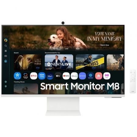 Smart Monitor Samsung M8 M80F S32FM801UU 32 4K Multimedia Regulable en altura Smart TV Webcam Blanco