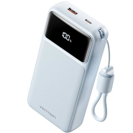 Powerbank 20000mAh Vention XGYL0-40-TY 22.5W Azul Incluye Cable USB Tipo-C