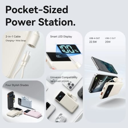 Powerbank 10000mAh Vention XGYP0-39-TY 22.5W Rosa Incluye Cable USB Tipo-C