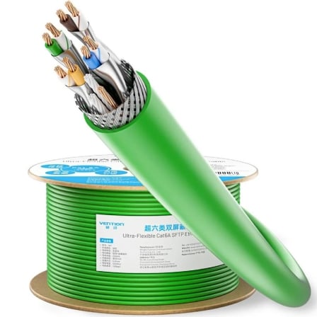 Bobina de Cable RJ45 SFTP Vention IHTG305 Cat.6A 305m Verde