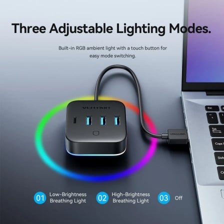 Hub USB 3.0 Vention CHZBC 3xUSB 1xUSB Tipo-C 1xUSB Tipo-C PD