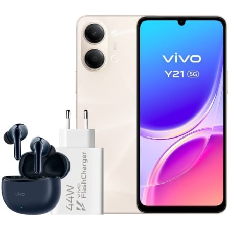 Smartphone Vivo Y21 4 GB 256 GB 6.74 5G Oro Incluye Cargador + Auriculares
