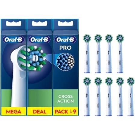 Cabezal de Recambio para cepillo Oral-B Pro Cross Action Pack 9 uds