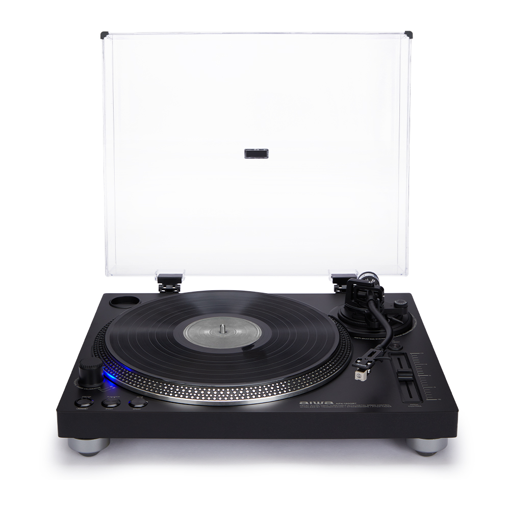 Aiwa APX-1200BT BK · Tocadiscos con Bluetooth 5.1 y USB · Negro